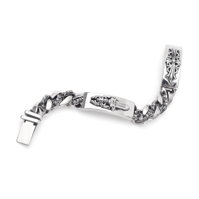 Chrome Hearts DOUBLE ID FANCY LINK BRACELET 8 - Chrome Hearts bracelets image 5