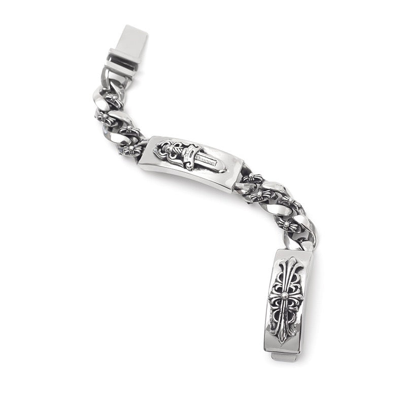 Chrome Hearts DOUBLE ID FANCY LINK BRACELET 8 - Chrome Hearts bracelets image 6