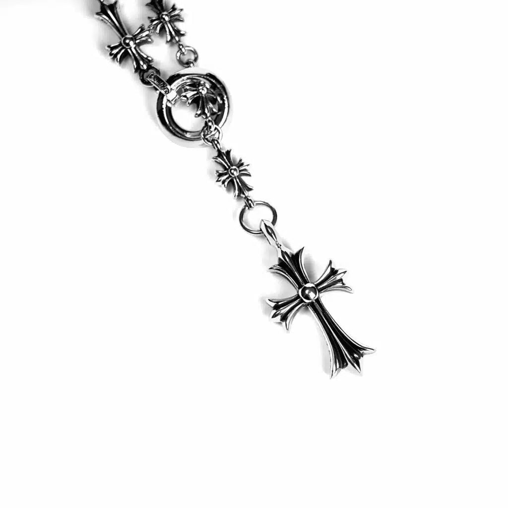 Chrome Hearts CROSS AND BABYFAT CHARM WITH TINY E CH PLUS CHALK CHAIN - Chrome Hearts necklaces & pendants image 3