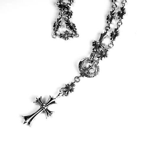 Chrome Hearts CROSS AND BABYFAT CHARM WITH TINY E CH PLUS CHALK CHAIN - Chrome Hearts necklaces & pendants image 1
