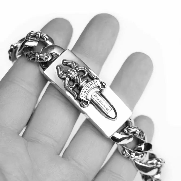 Chrome Hearts DAGGER ID FANCY LINK CLIP BRACELET 6 - Chrome Hearts bracelets image 8