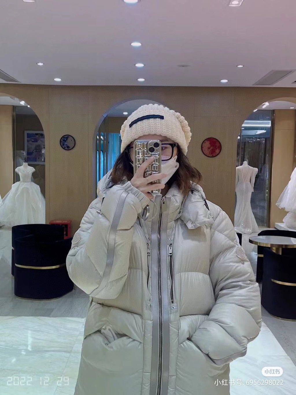 Moncler Hooded Zip-Up Graphic Down Jacket - White - view 10