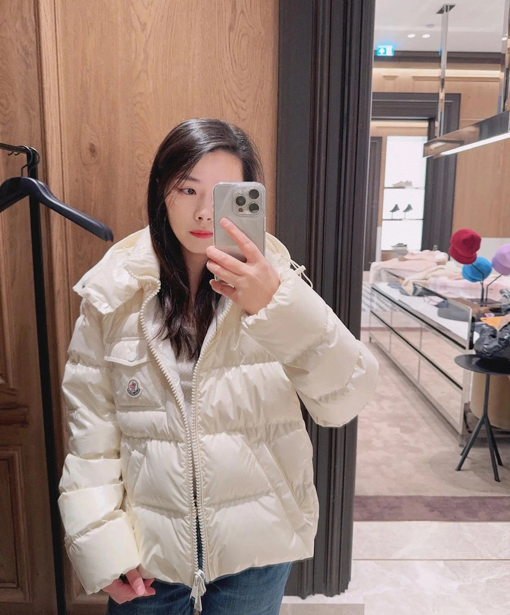 Moncler Women's Hooded Zip-Up Logo Down Jacket - view 10