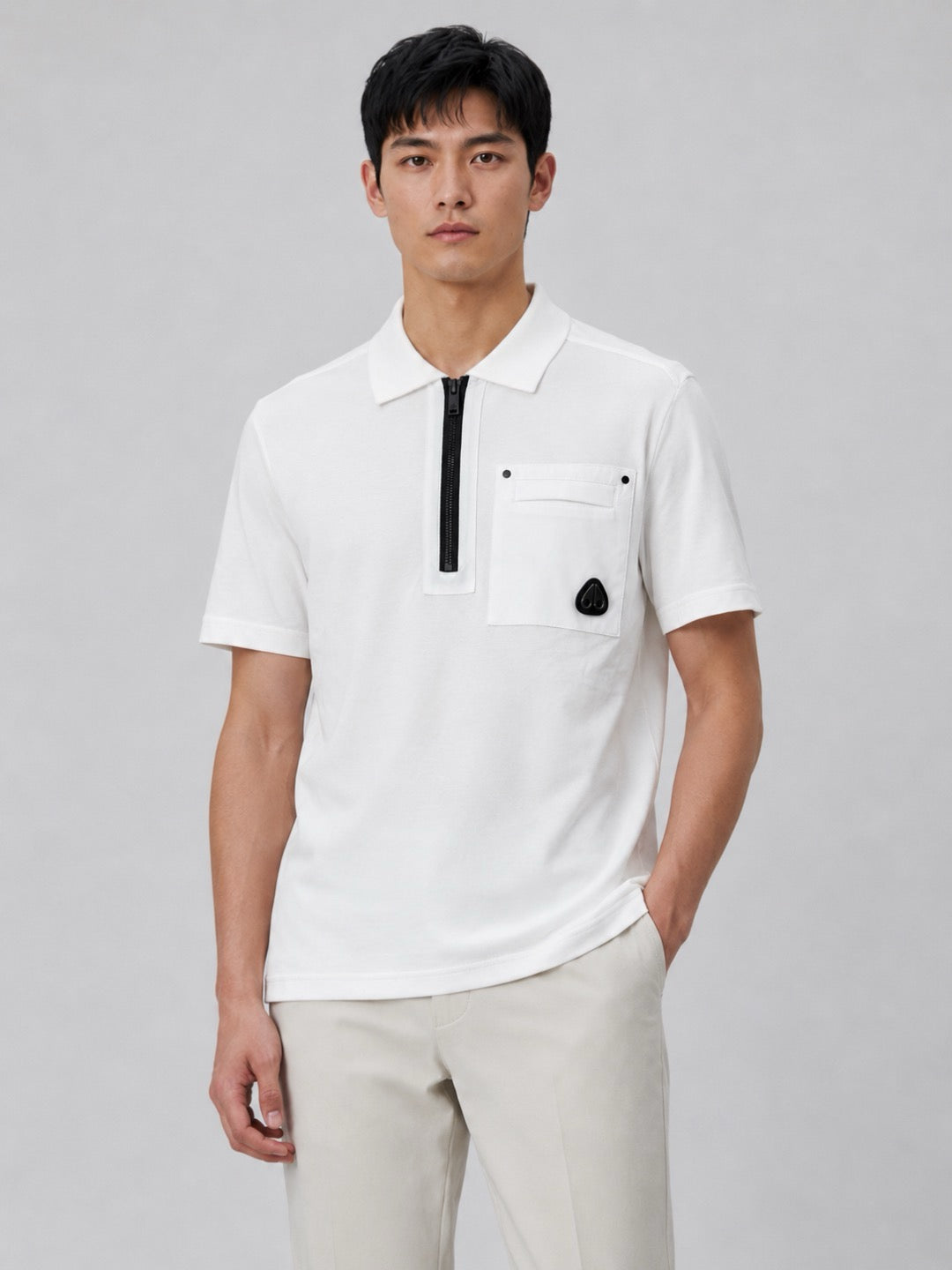 Moncler Zip-Up Logo Polo Shirt - view 10