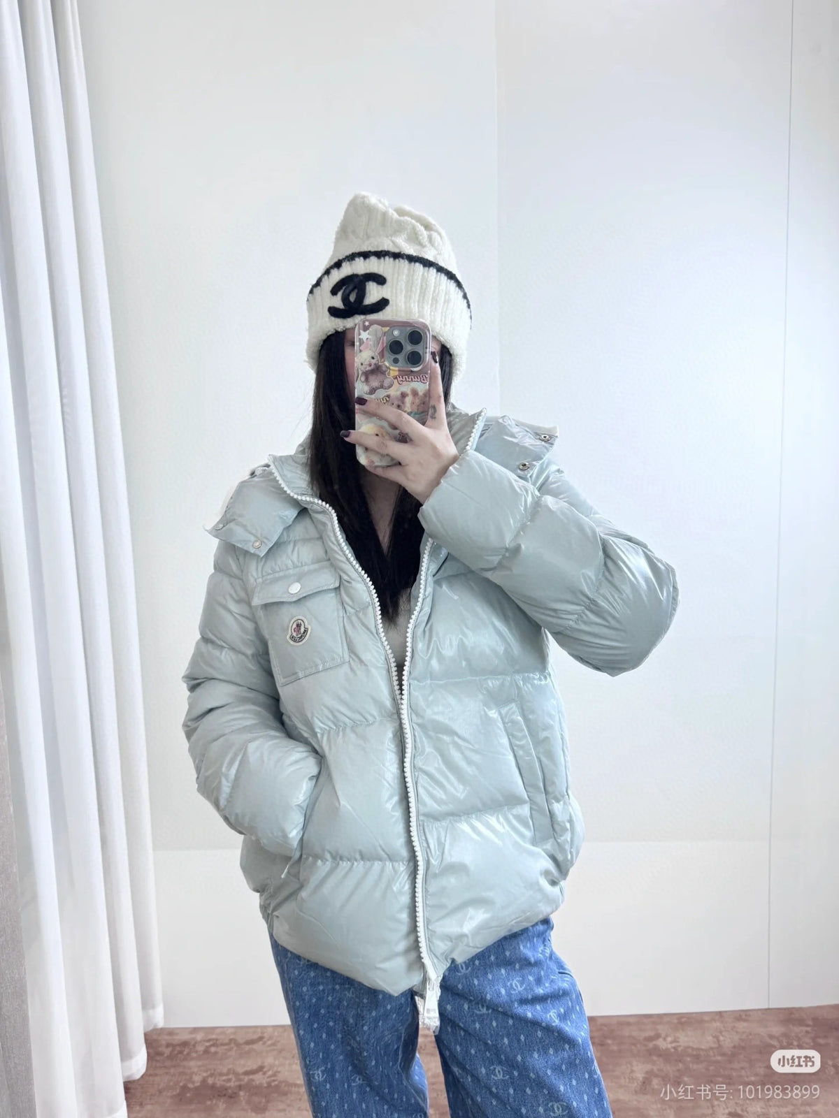 Moncler Women's Hooded Zip-Up Logo Down Jacket - view 10