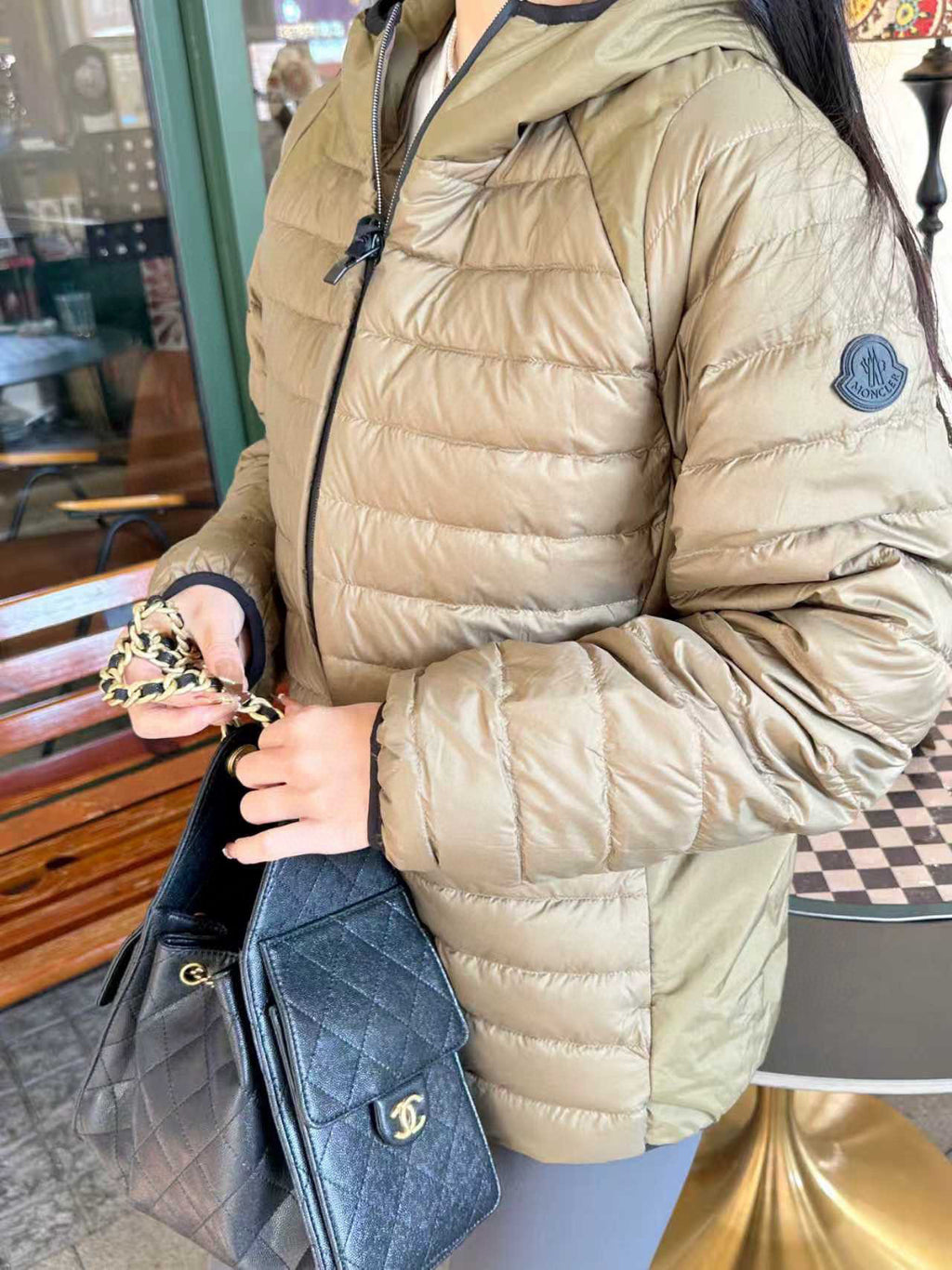 Moncler Hooded Lightweight Down Jacket - Black - view 10