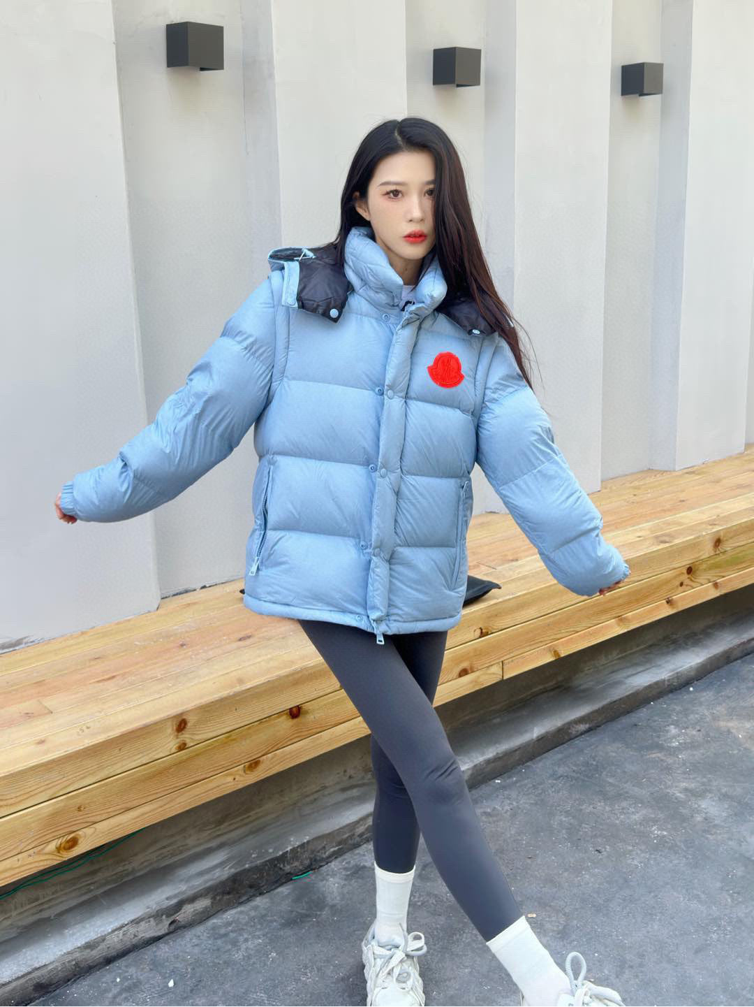 Moncler Hooded Embroidered Down Jacket - view 10