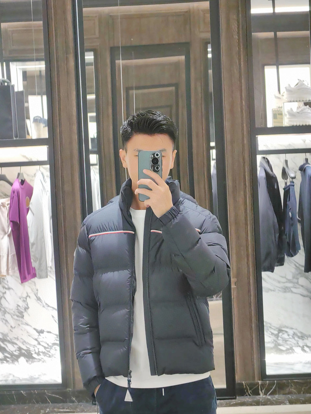 Moncler Men's Zip-Up Embroidered Down Jacket - view 10