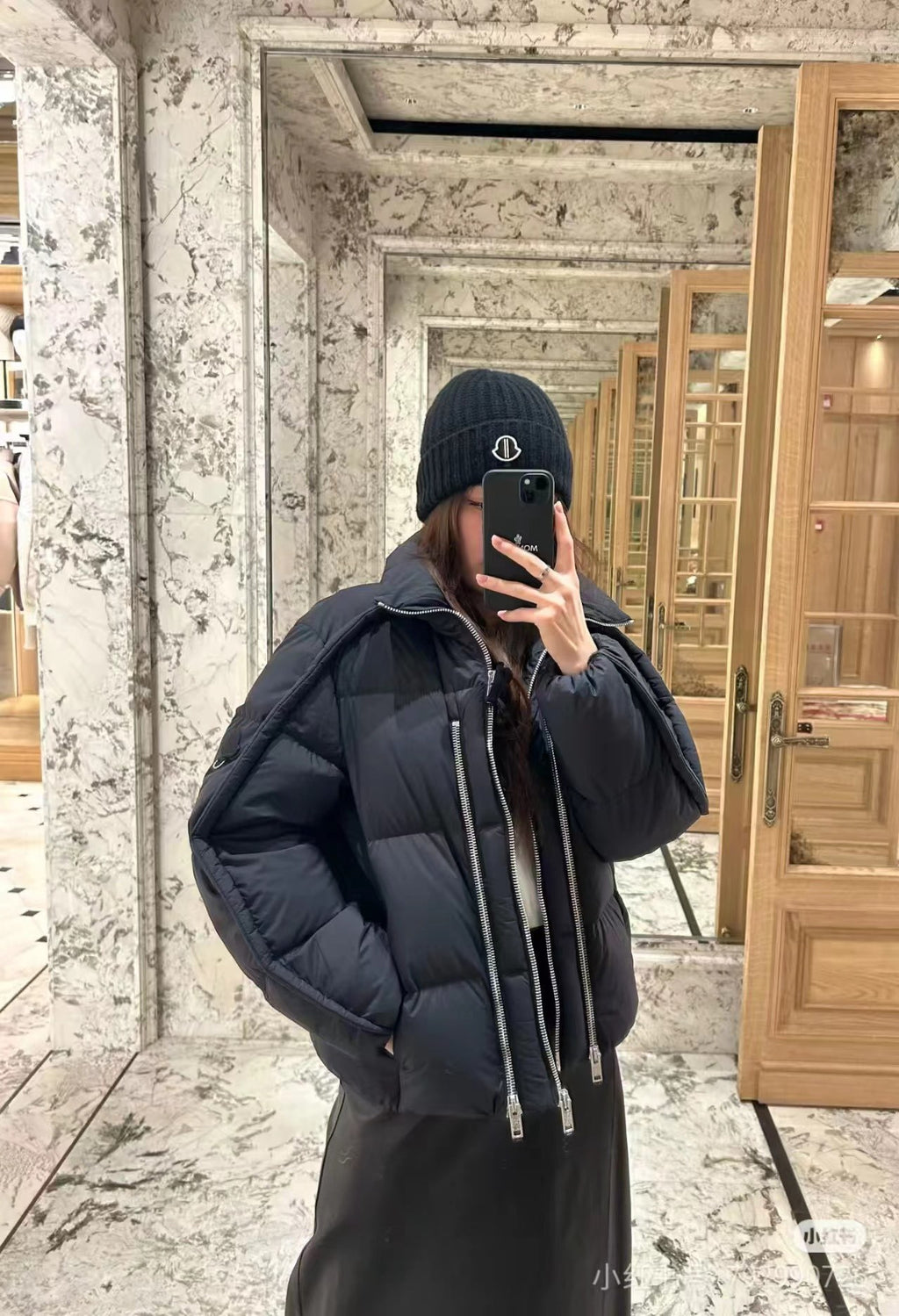 Moncler Zip-Up Embroidered Logo Down Jacket - view 10