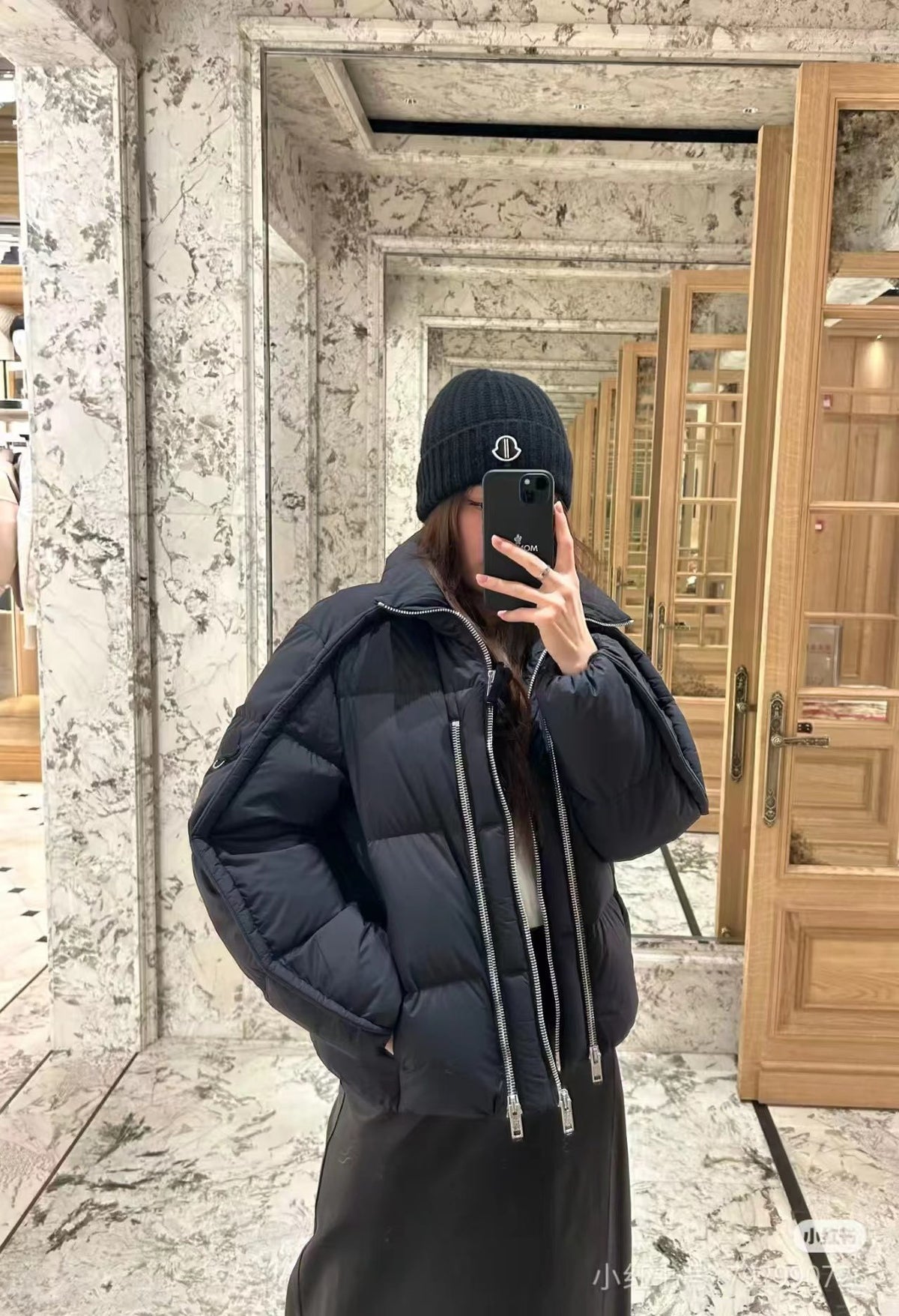 Moncler Zip-Up Embroidered Logo Down Jacket - view 10