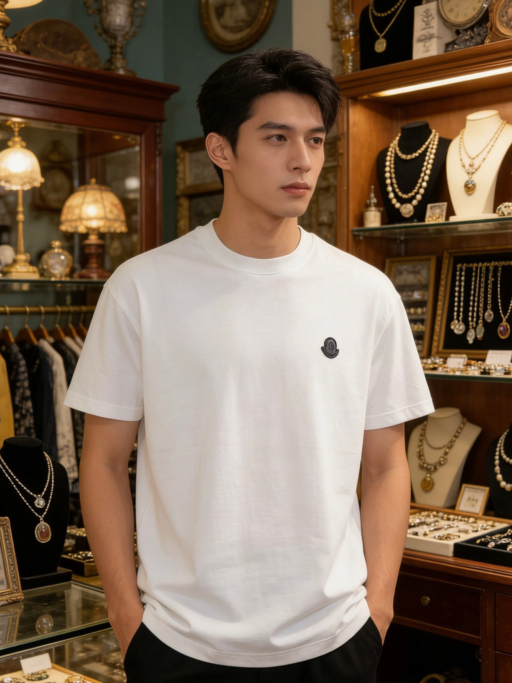 Moncler Embroidered Logo T-Shirt - Black - view 10