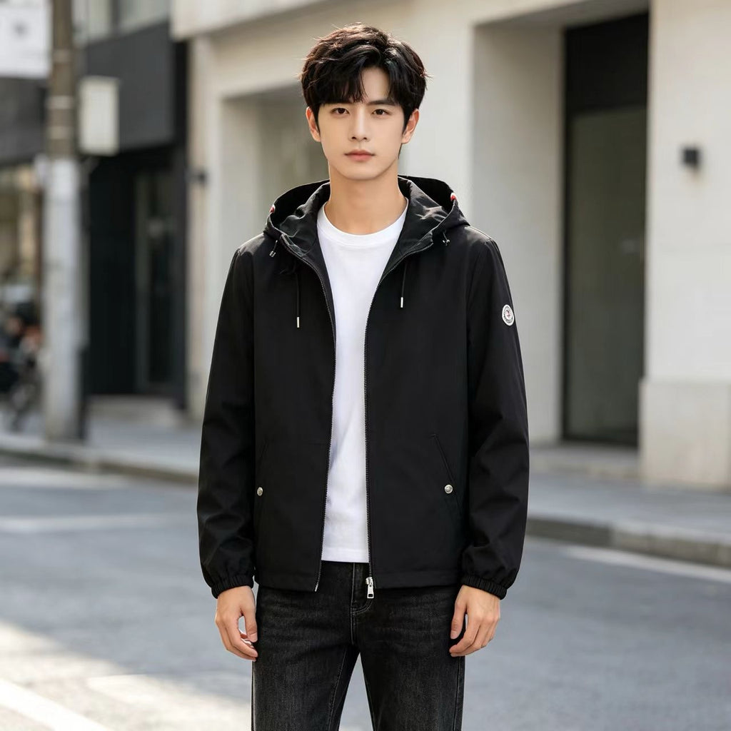 Moncler Hooded Zip-Up Lightweight Jacket - Black - view 10