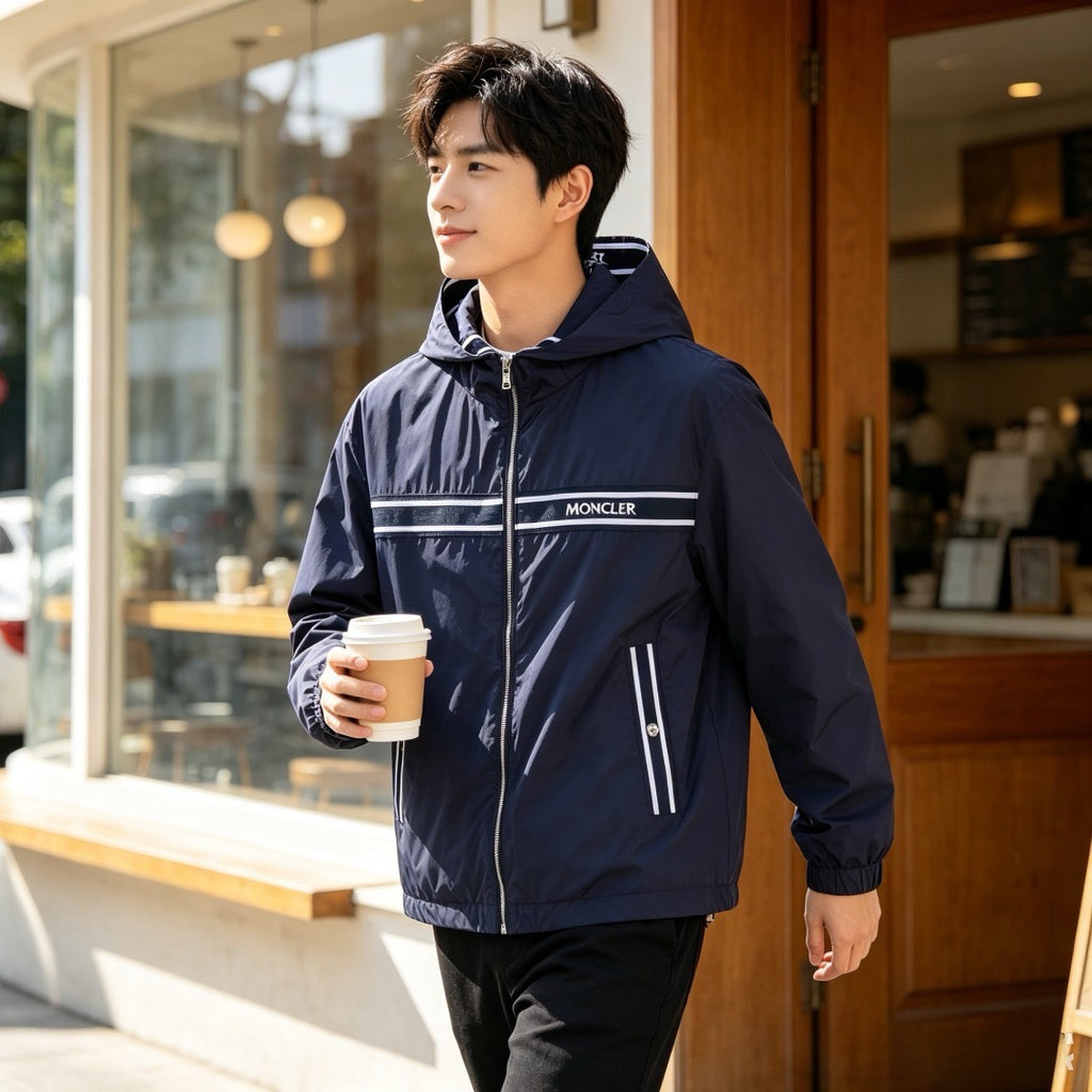 Moncler Hooded Zip-Up Embroidered Jacket - view 11