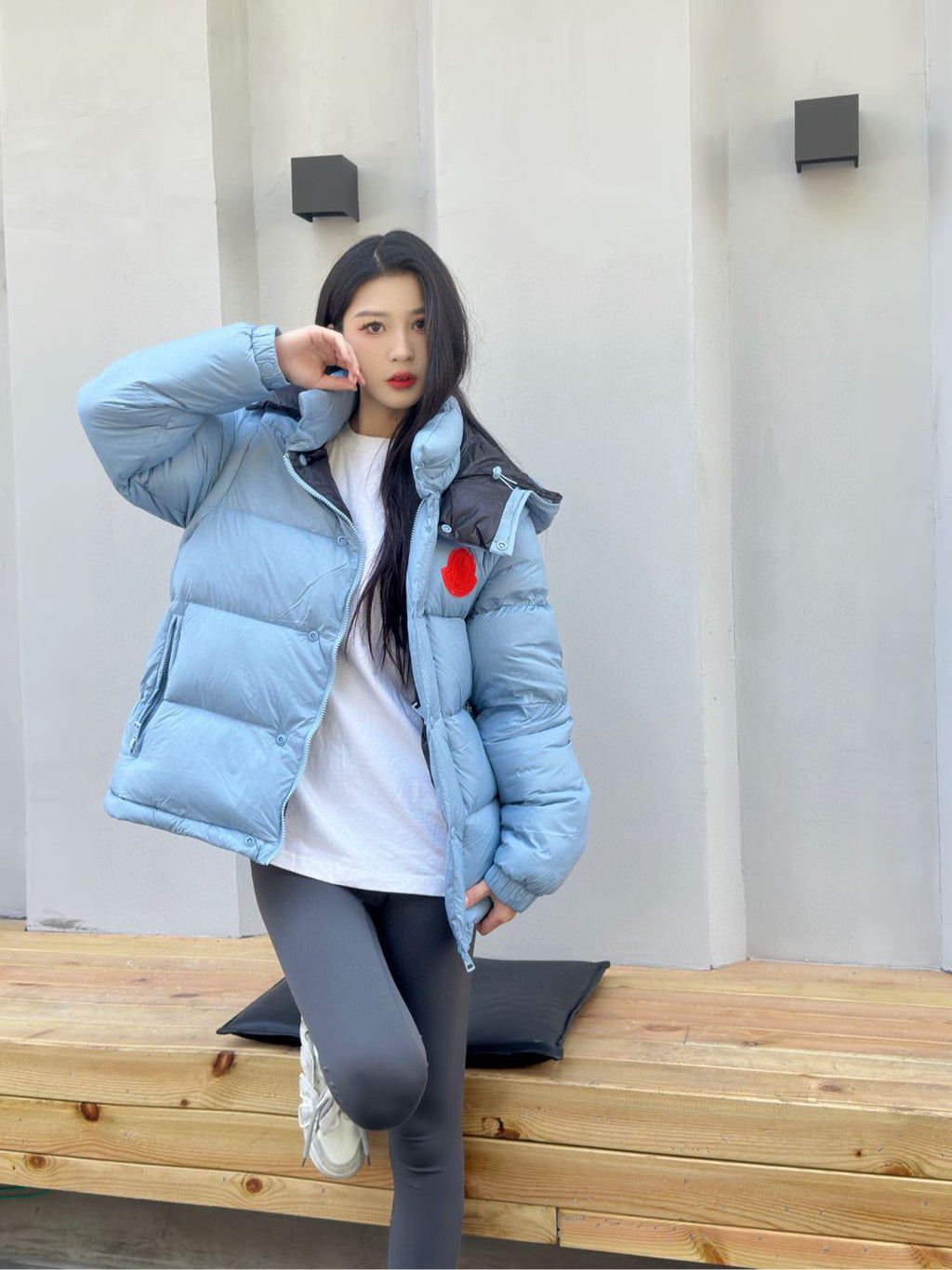 Moncler Hooded Embroidered Down Jacket - view 11