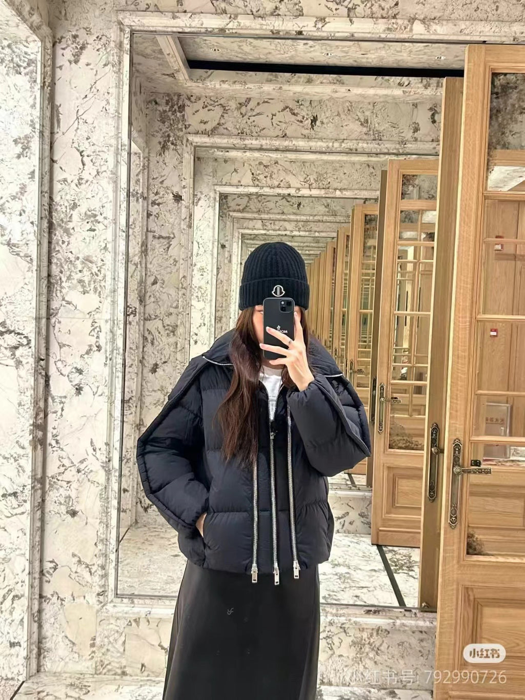Moncler Zip-Up Embroidered Logo Down Jacket - view 11