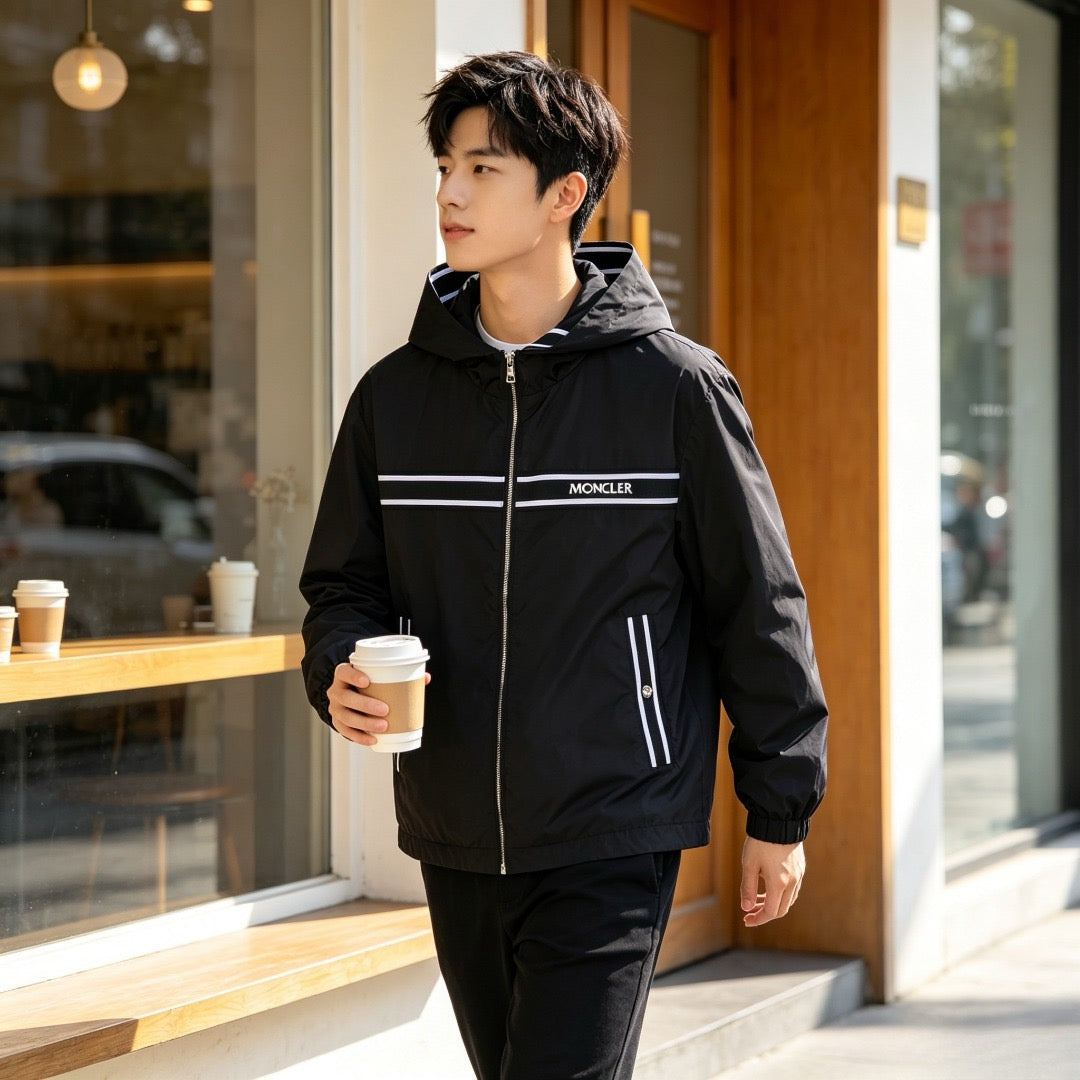 Moncler Hooded Zip-Up Embroidered Jacket - view 11