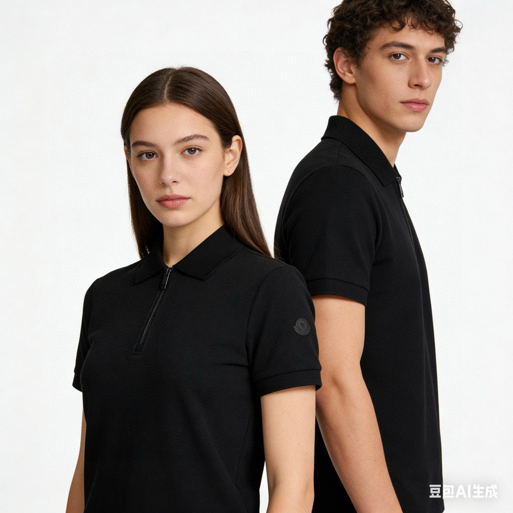 Moncler Zip-Up Logo Lightweight Polo Shirt - view 11