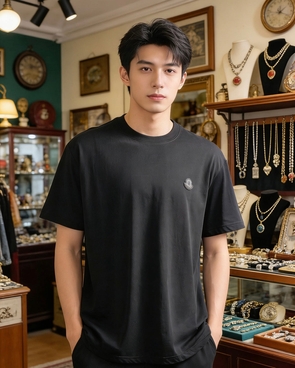 Moncler Embroidered Logo T-Shirt - Black - view 11
