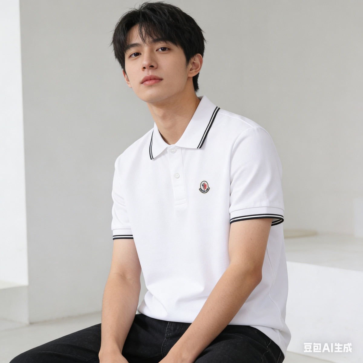 Moncler Logo Lightweight Polo Shirt - view 11