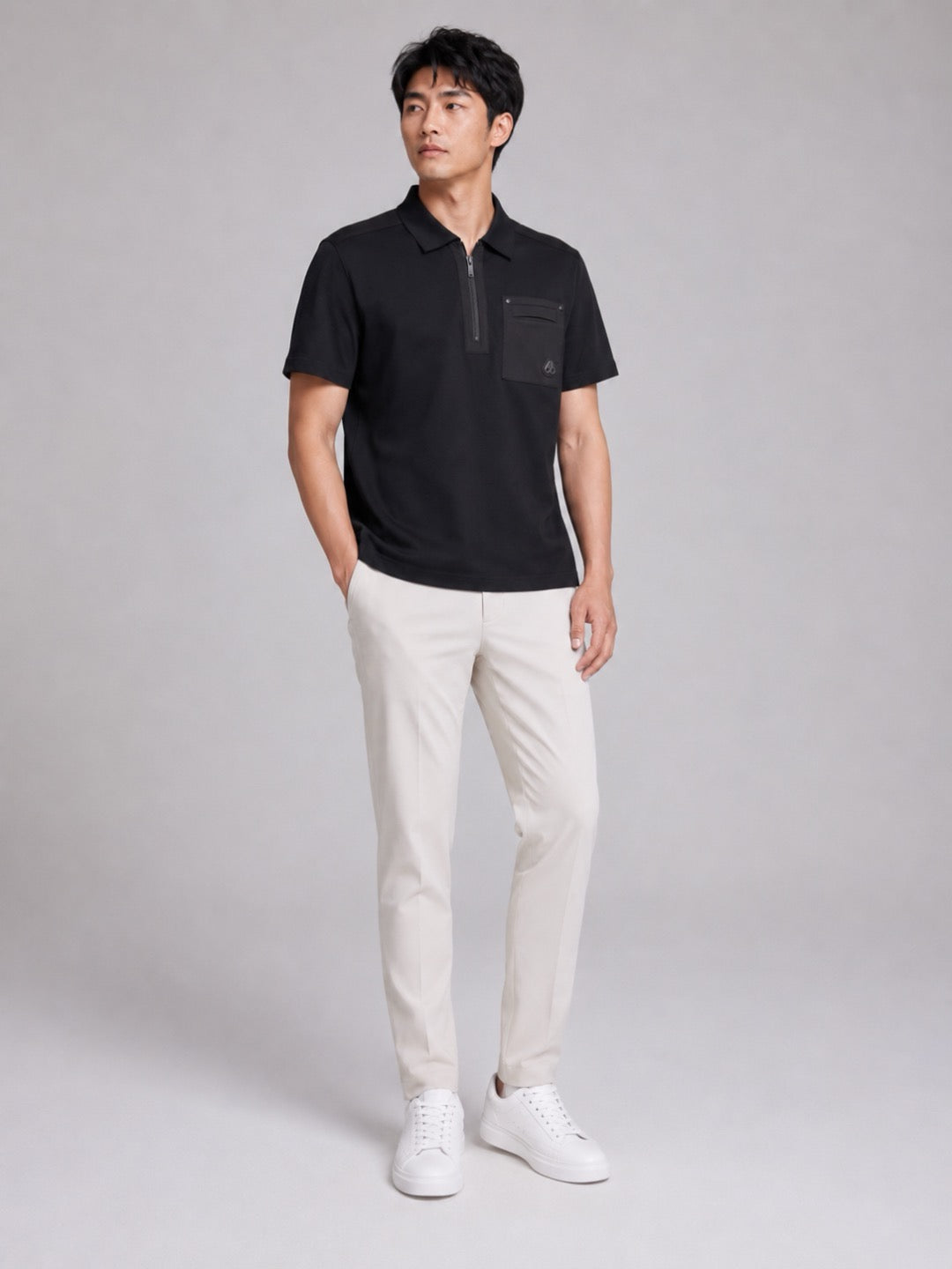 Moncler Zip-Up Logo Polo Shirt - view 11