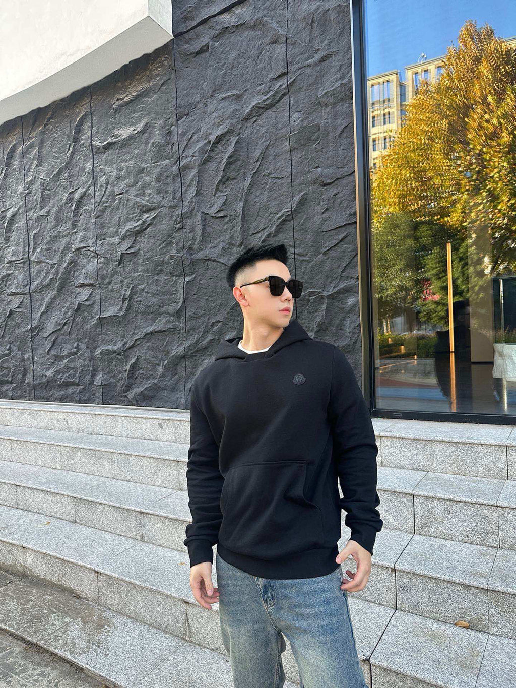 Moncler Hooded Hoodie - Black - view 11