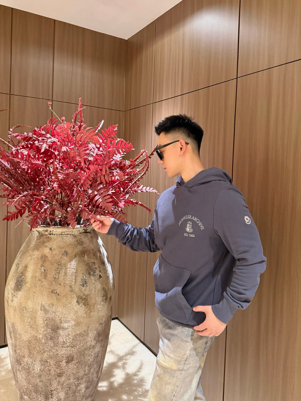 Moncler Hooded Embroidered Hoodie - view 11