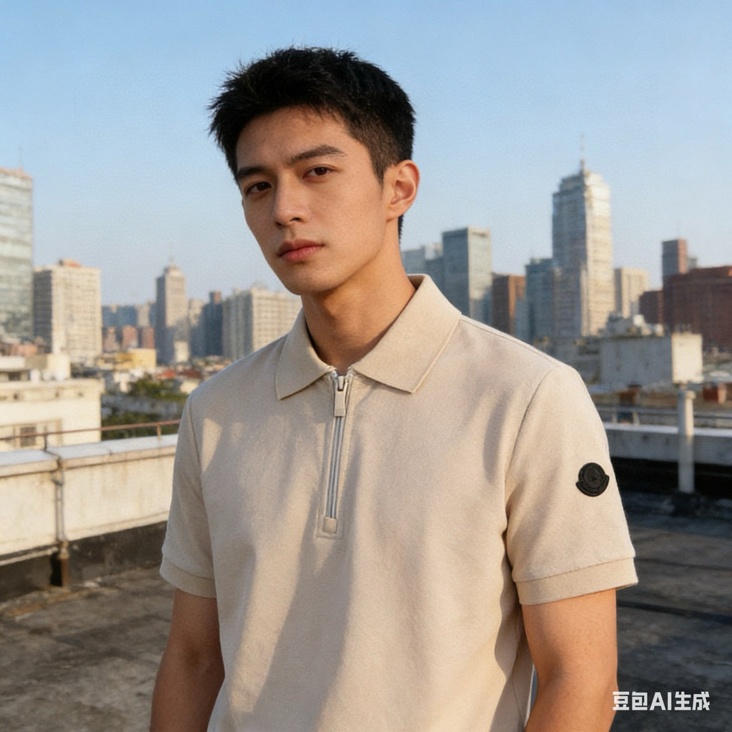 Moncler Zip-Up Logo Lightweight Polo Shirt - view 11