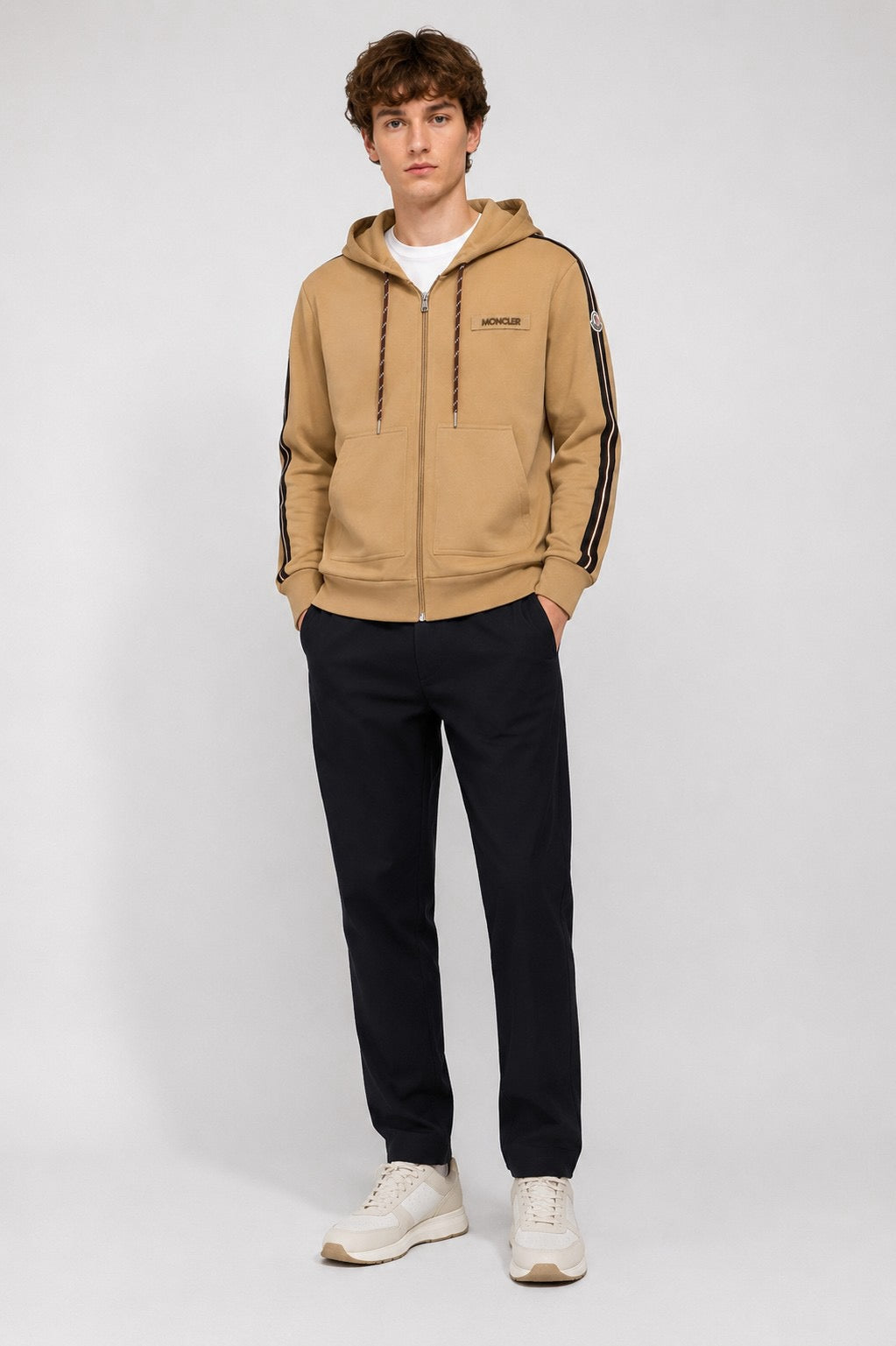 Moncler Hooded Zip-Up Embroidered Sweater - view 11