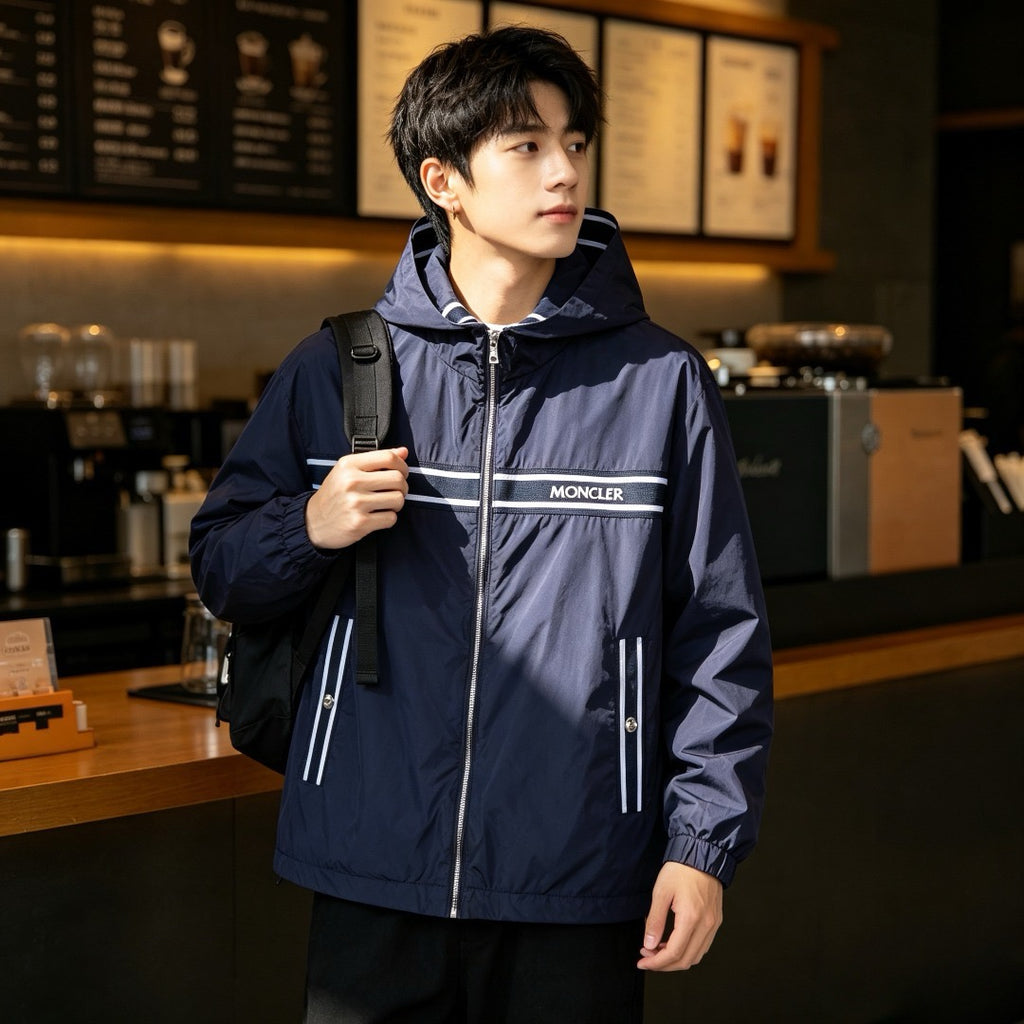 Moncler Hooded Zip-Up Embroidered Jacket - view 12
