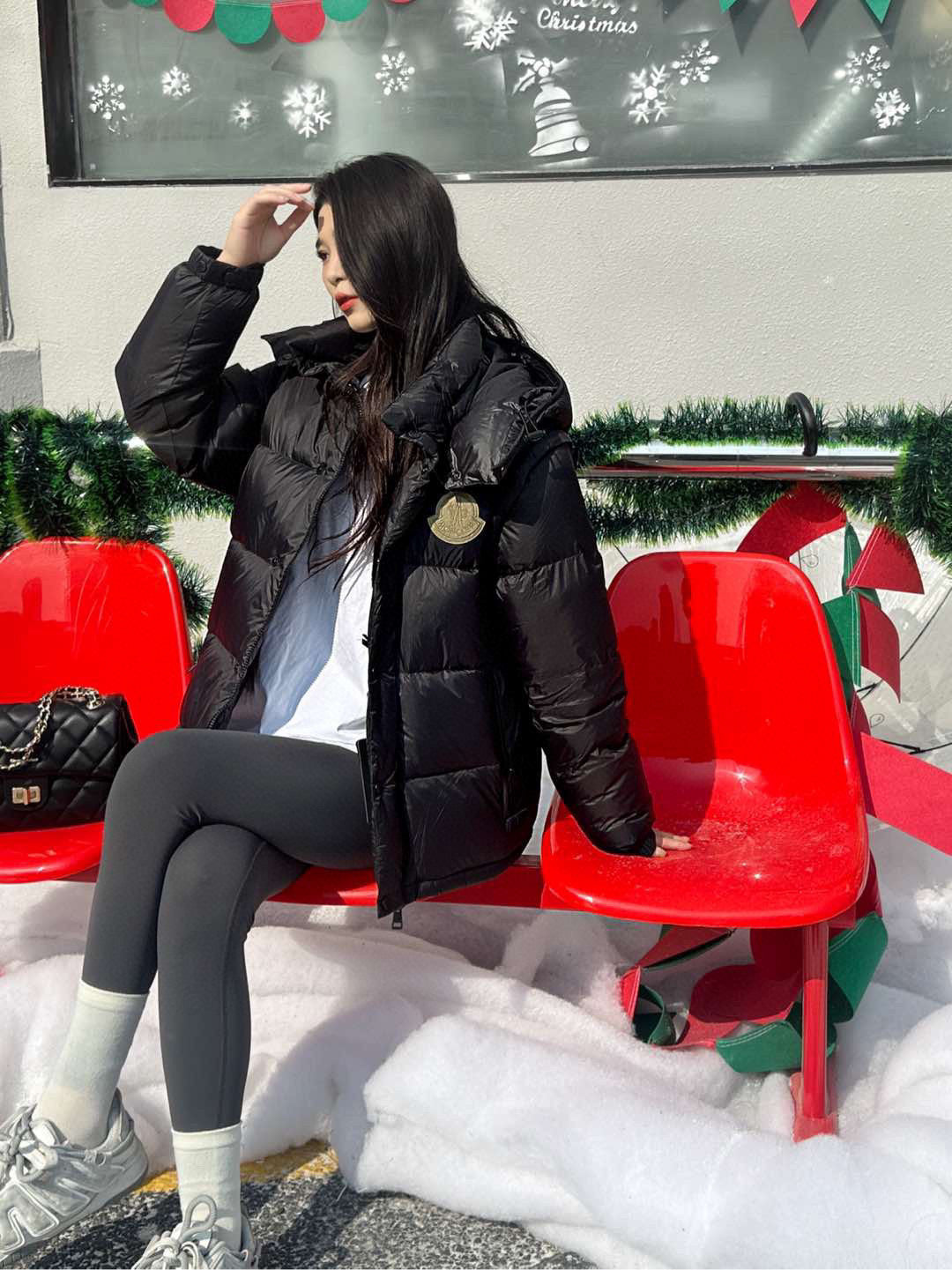 Moncler Hooded Embroidered Down Jacket - view 12