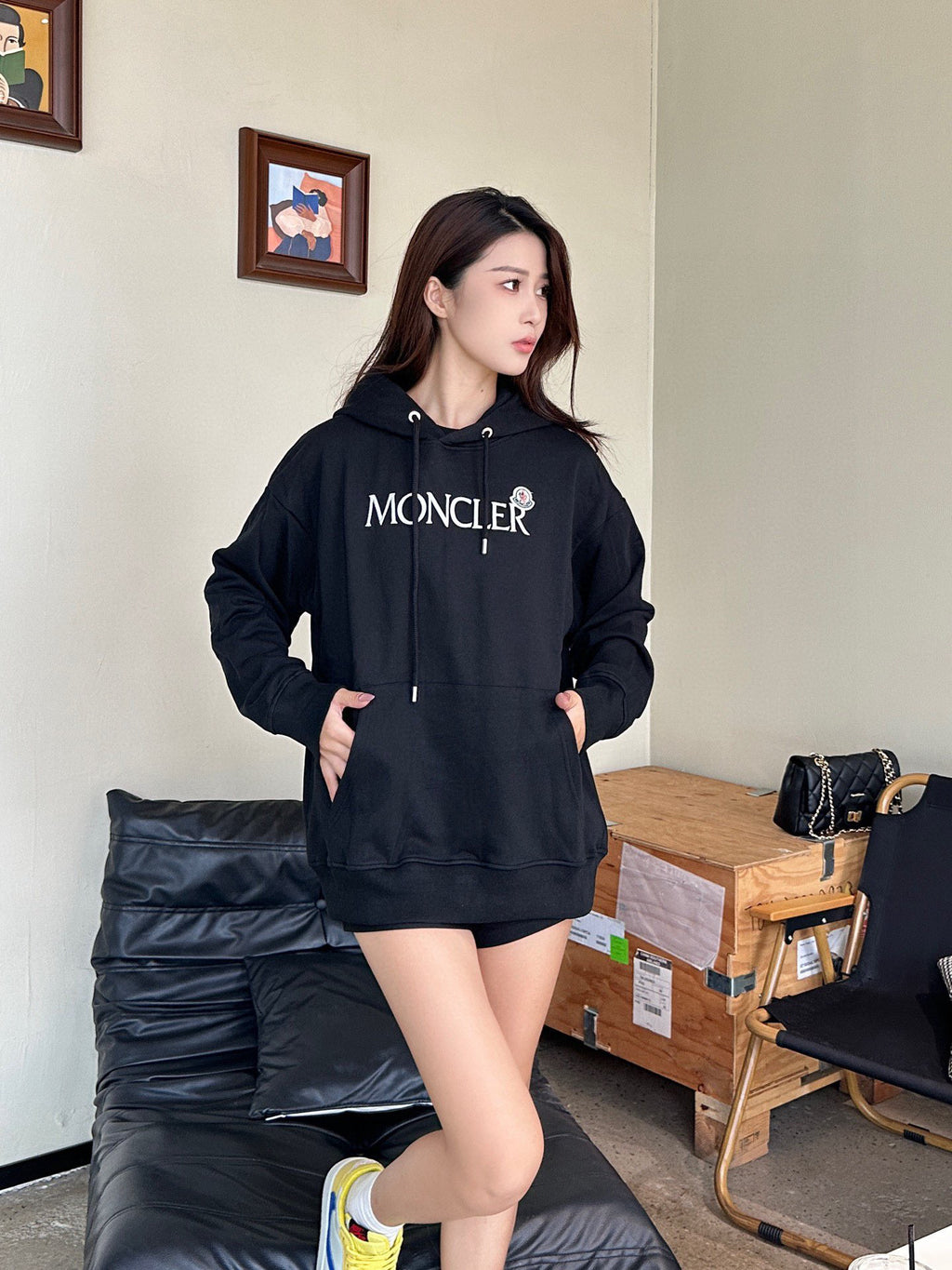 Moncler Hooded Logo Lightweight Hoodie - view 12
