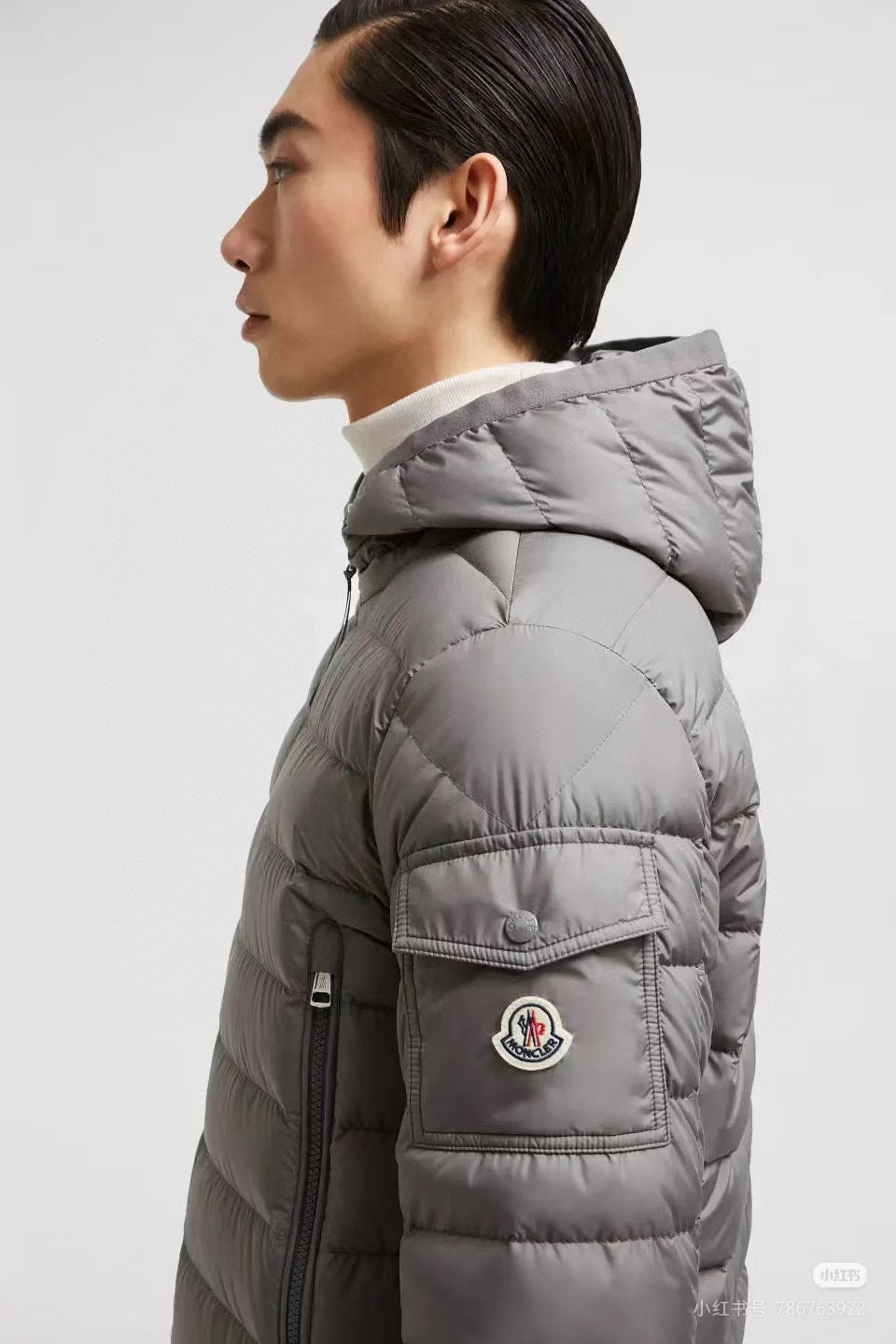 Moncler Hooded Zip-Up Logo Down Jacket - view 12