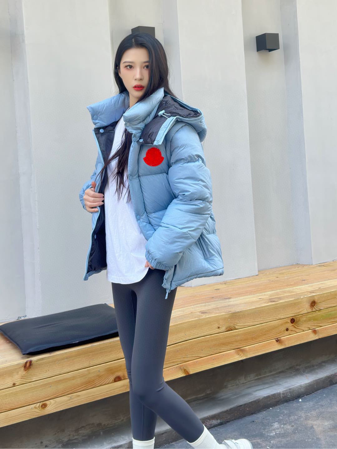 Moncler Hooded Embroidered Down Jacket - view 12