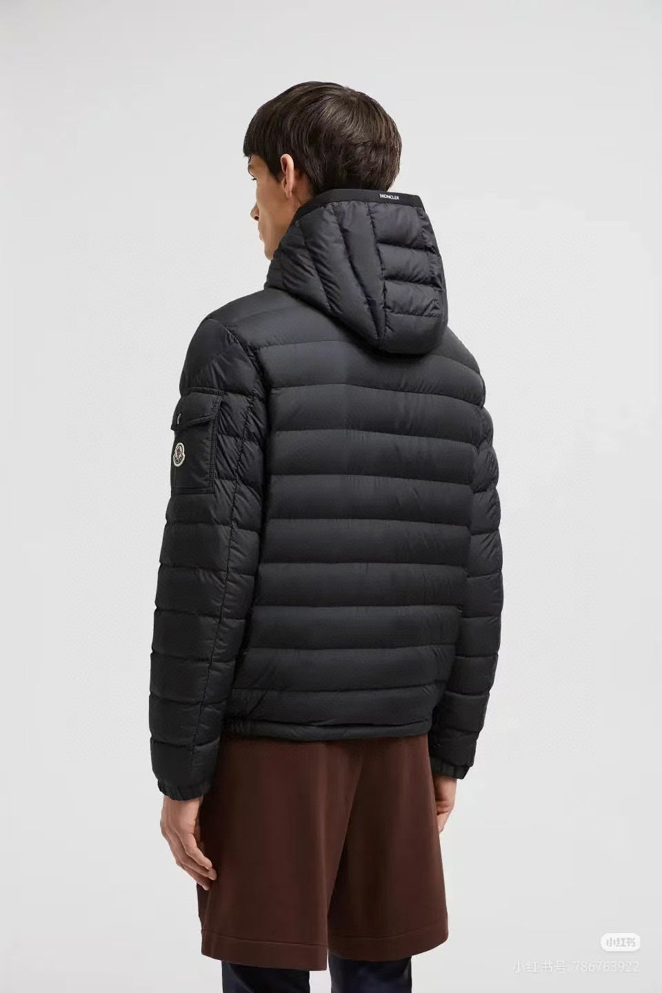 Moncler Hooded Zip-Up Logo Down Jacket - view 12