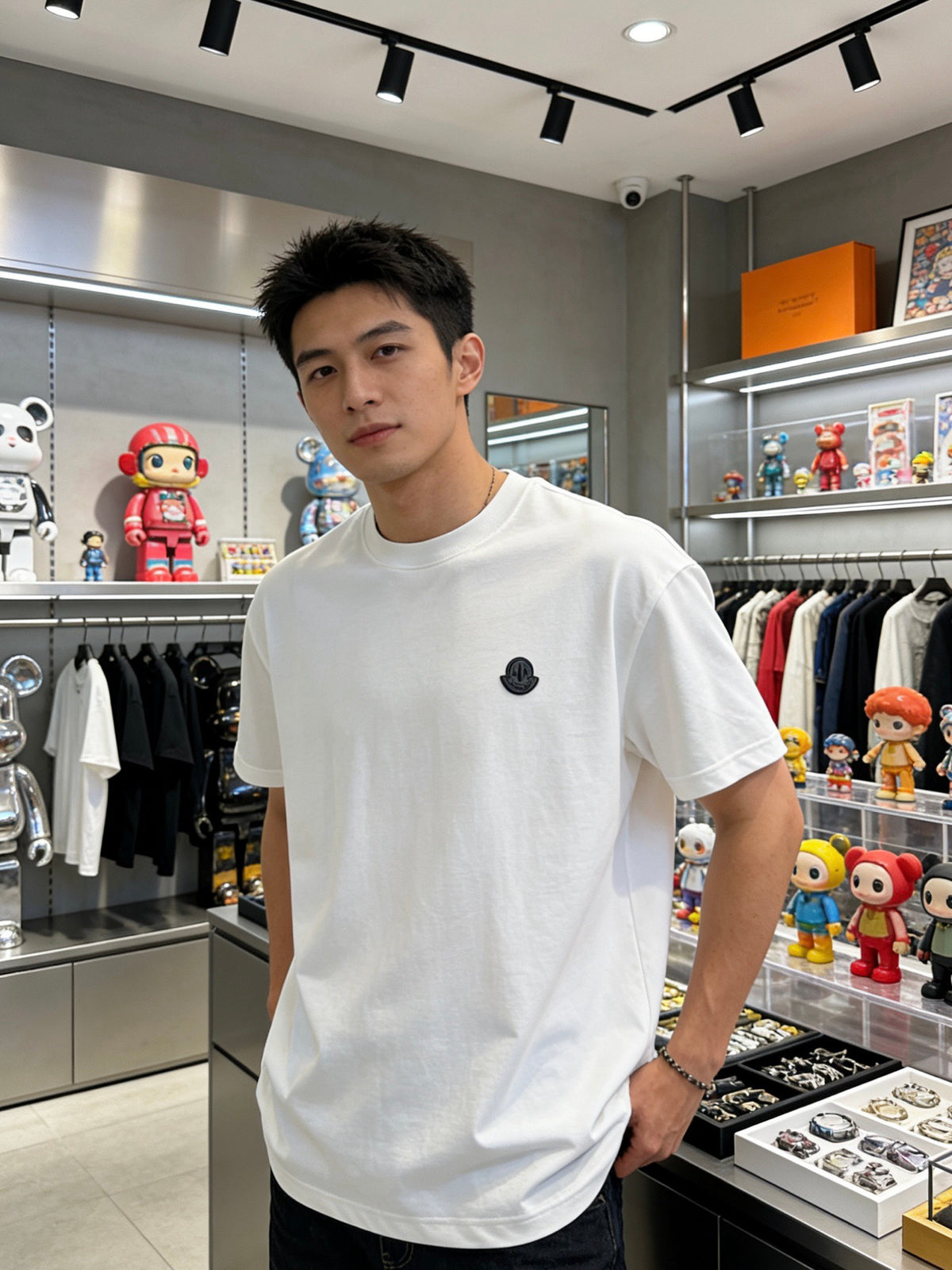 Moncler Embroidered Logo T-Shirt - Black - view 12