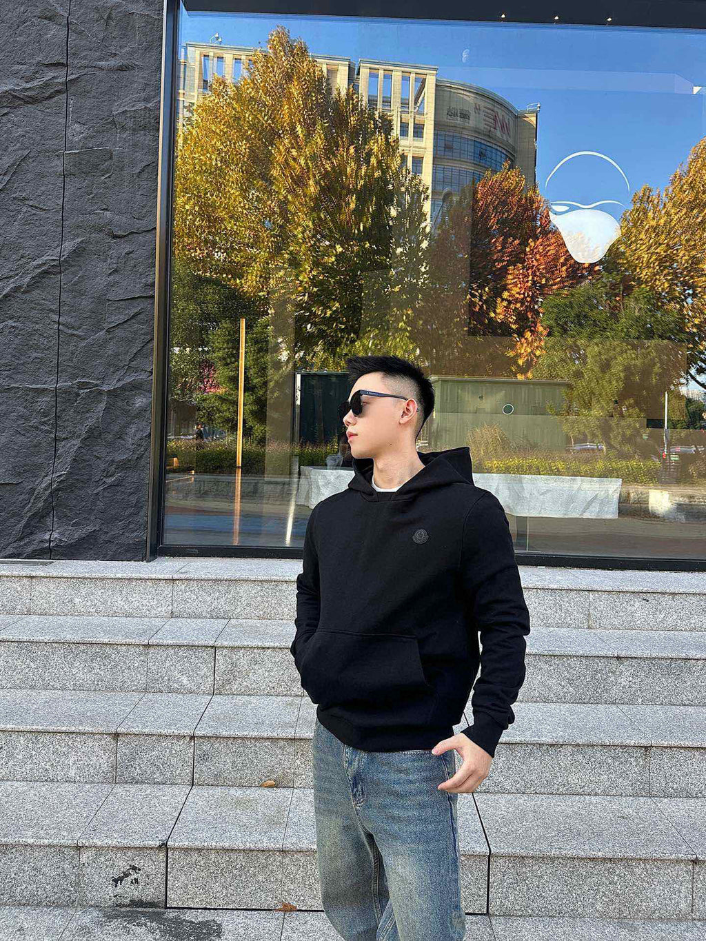 Moncler Hooded Hoodie - Black - view 12
