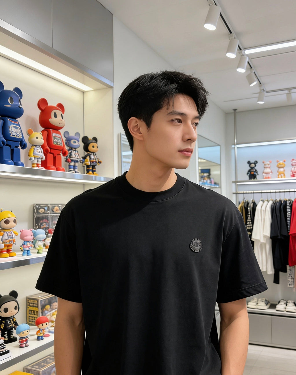 Moncler Embroidered Logo T-Shirt - Black - view 12