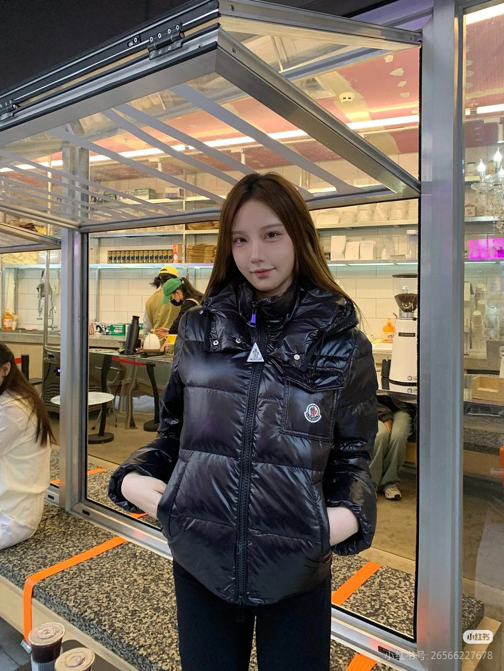 Moncler Women's Hooded Zip-Up Logo Down Jacket - view 12