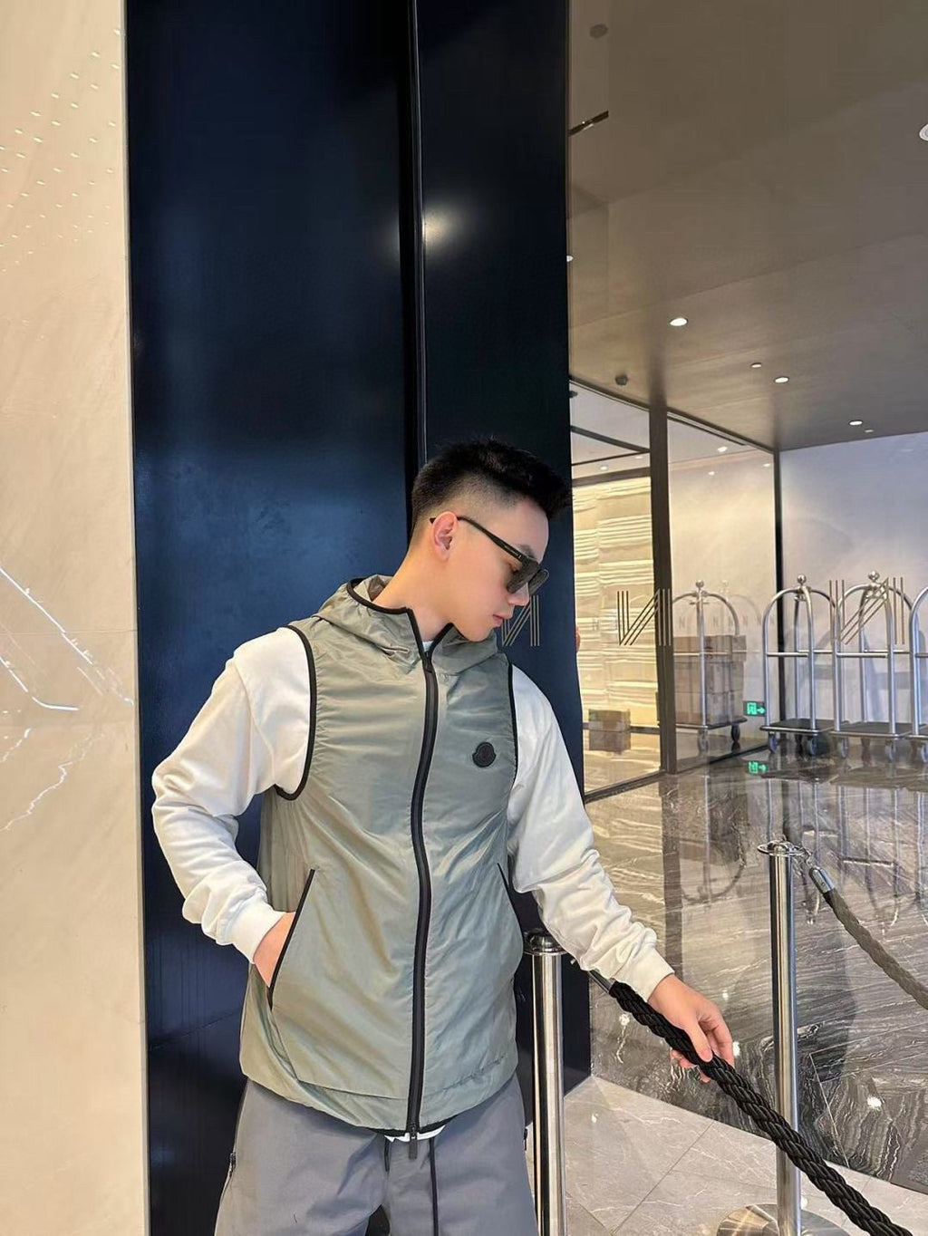 Moncler Hooded Graphic Logo Vest - view 12