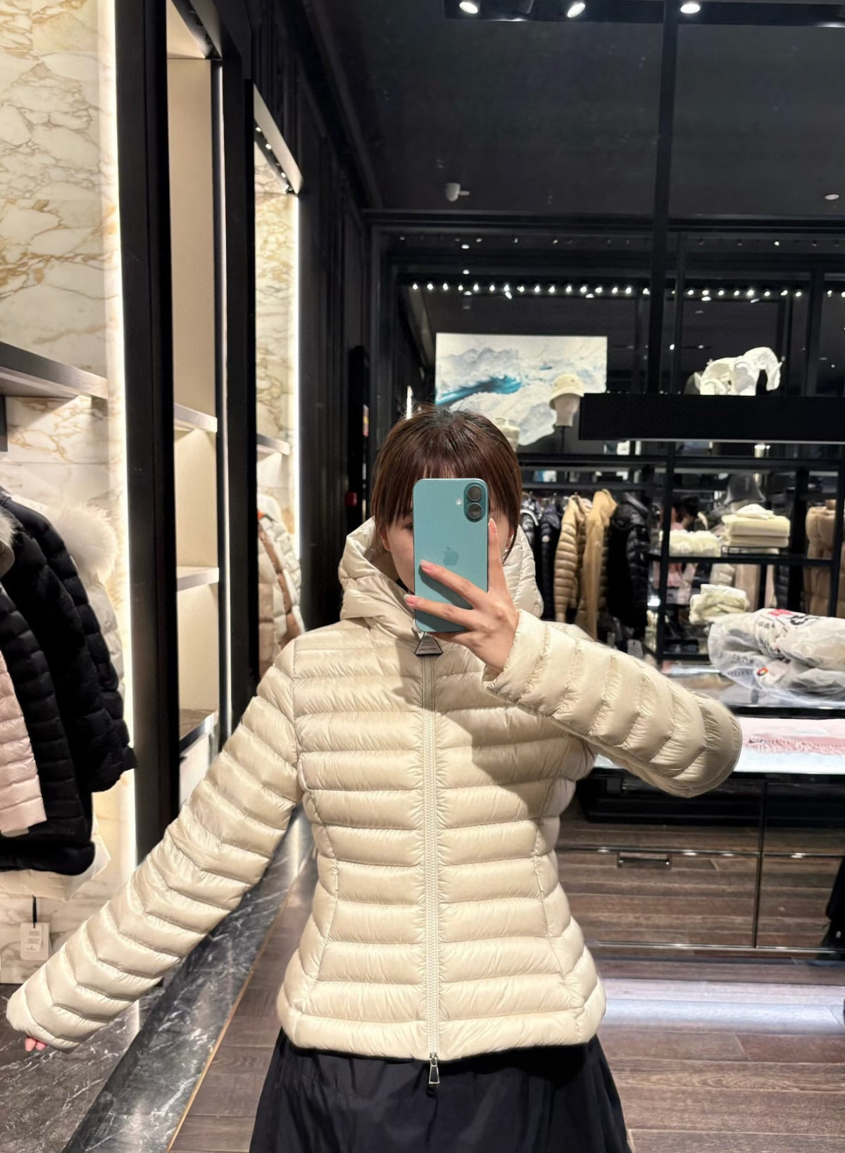 Moncler Women's Hooded Zip-Up Down Jacket - view 13