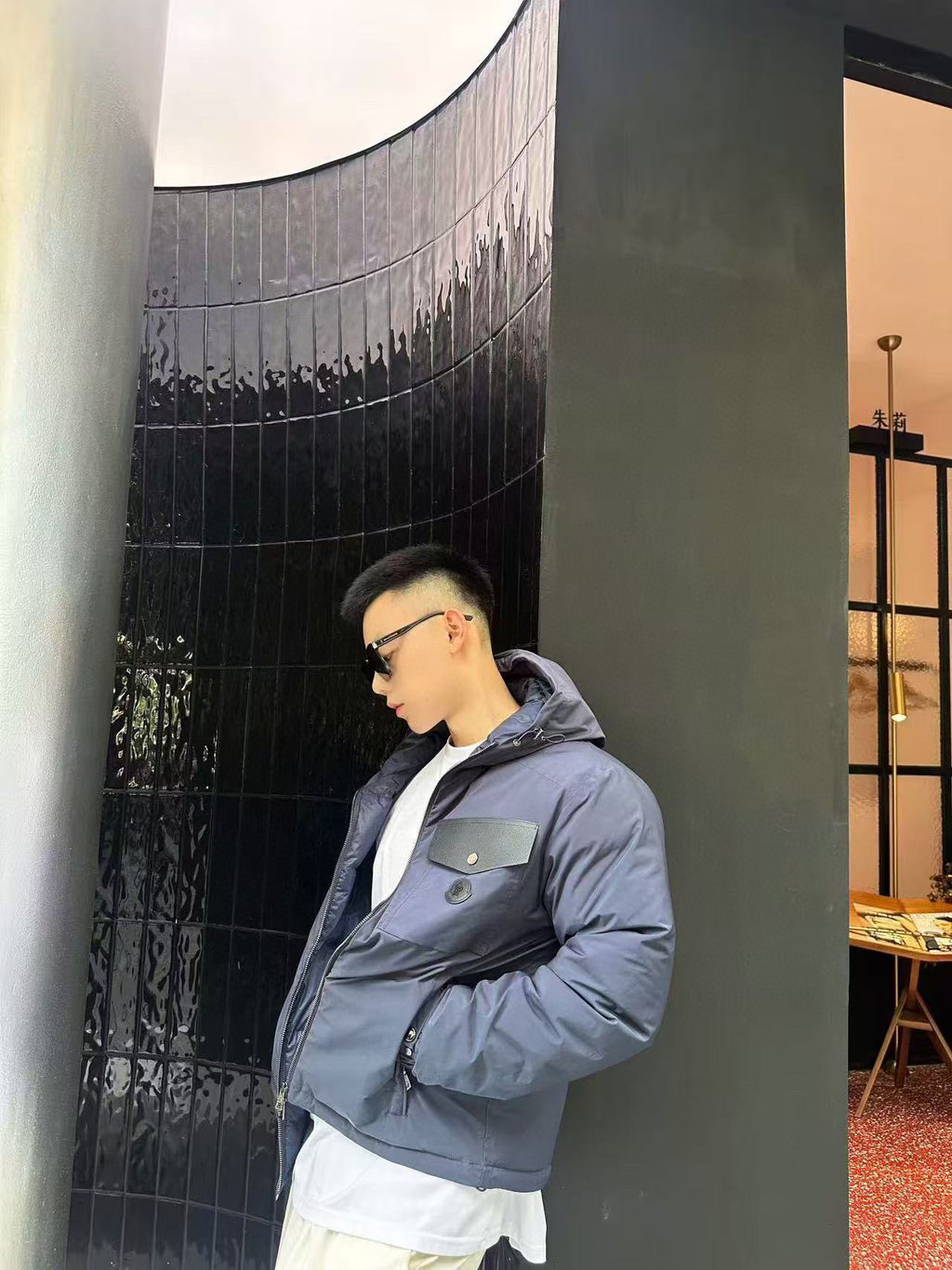 Moncler Hooded Zip-Up Logo Down Jacket - view 13
