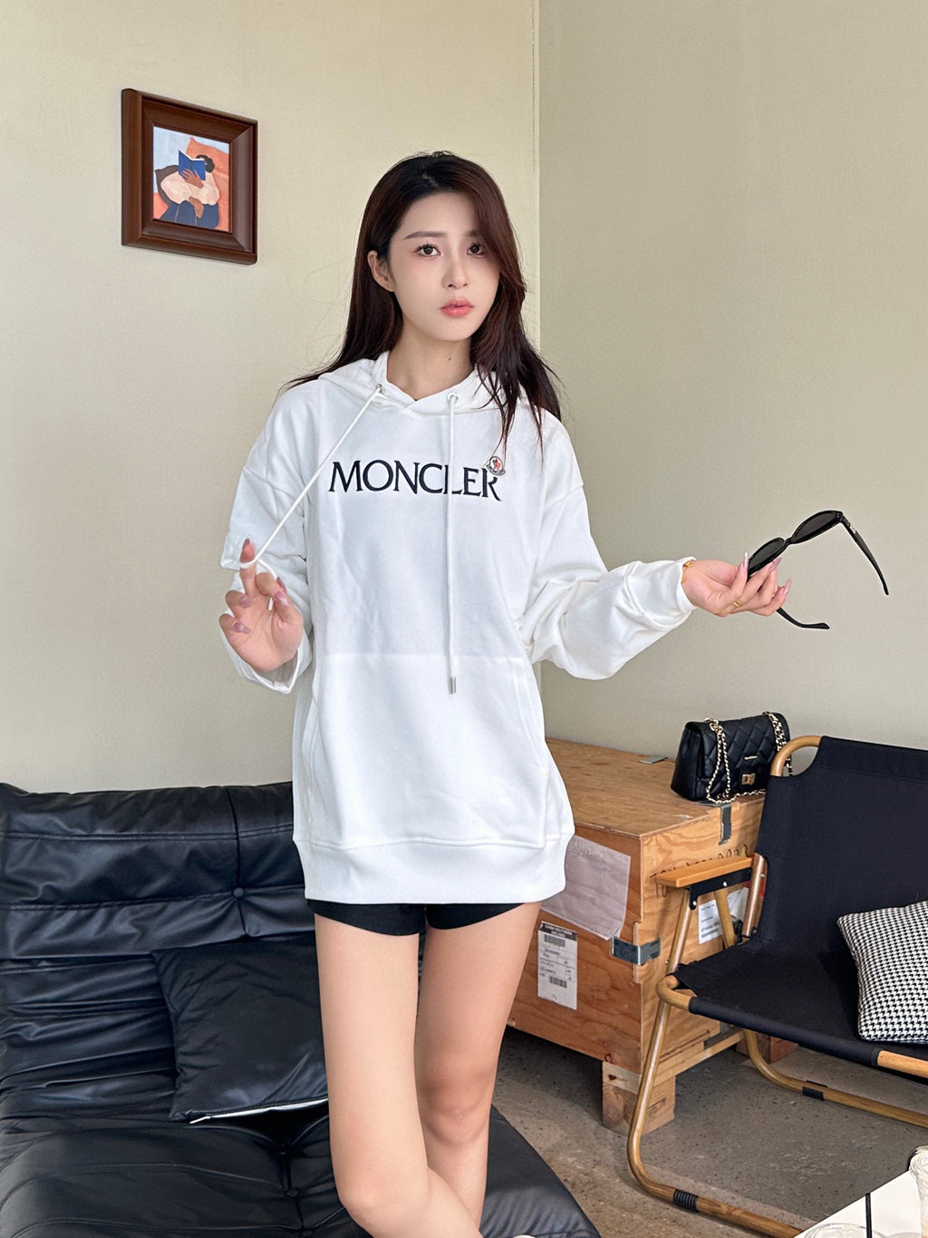 Moncler Hooded Logo Lightweight Hoodie - view 13
