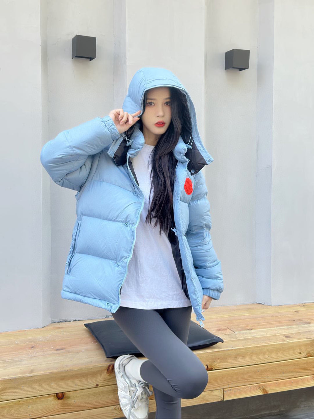 Moncler Hooded Embroidered Down Jacket - view 13