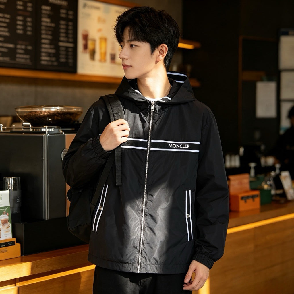 Moncler Hooded Zip-Up Embroidered Jacket - view 13