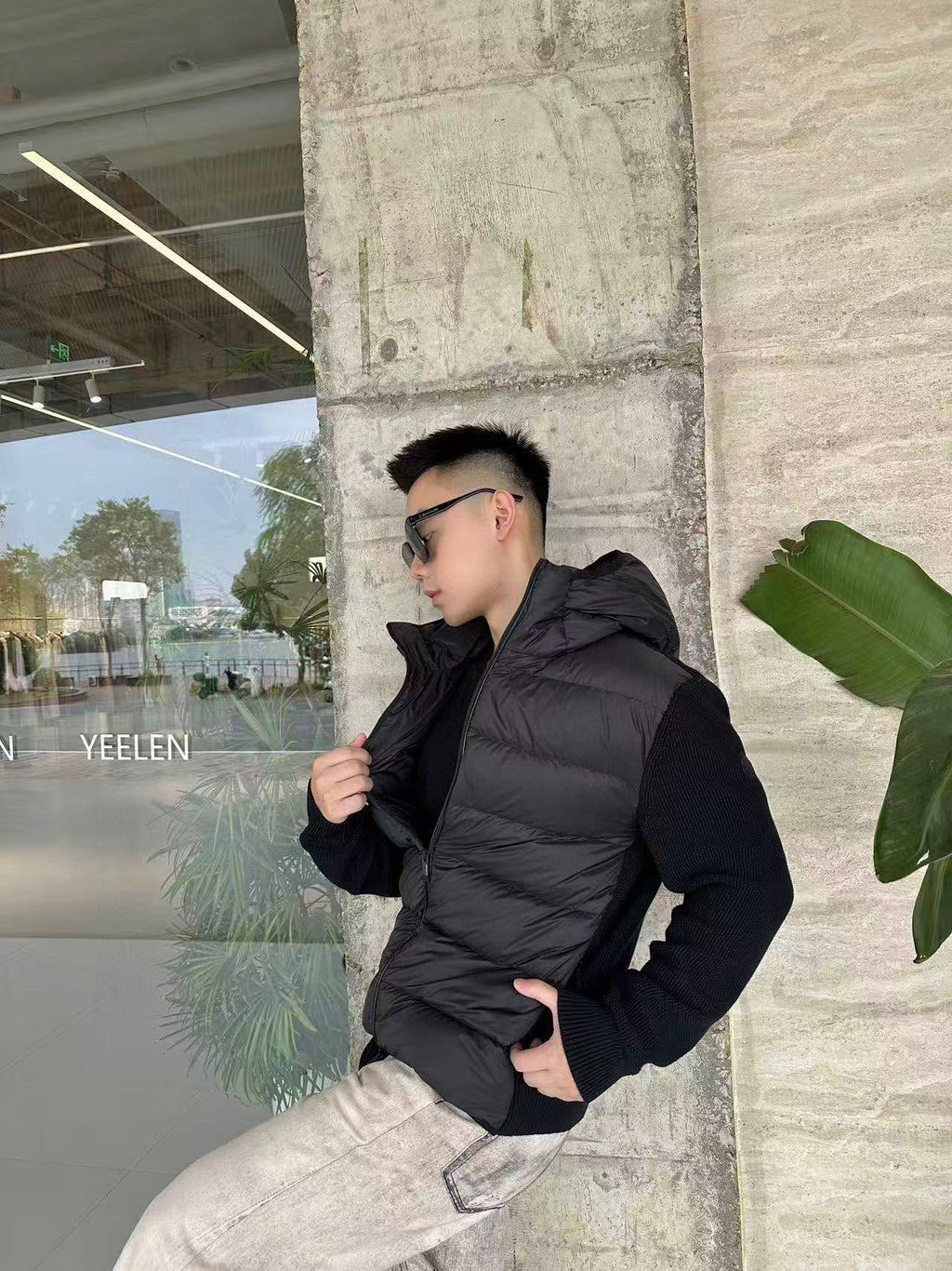 Moncler Hooded Embroidered Logo Down Jacket - view 13