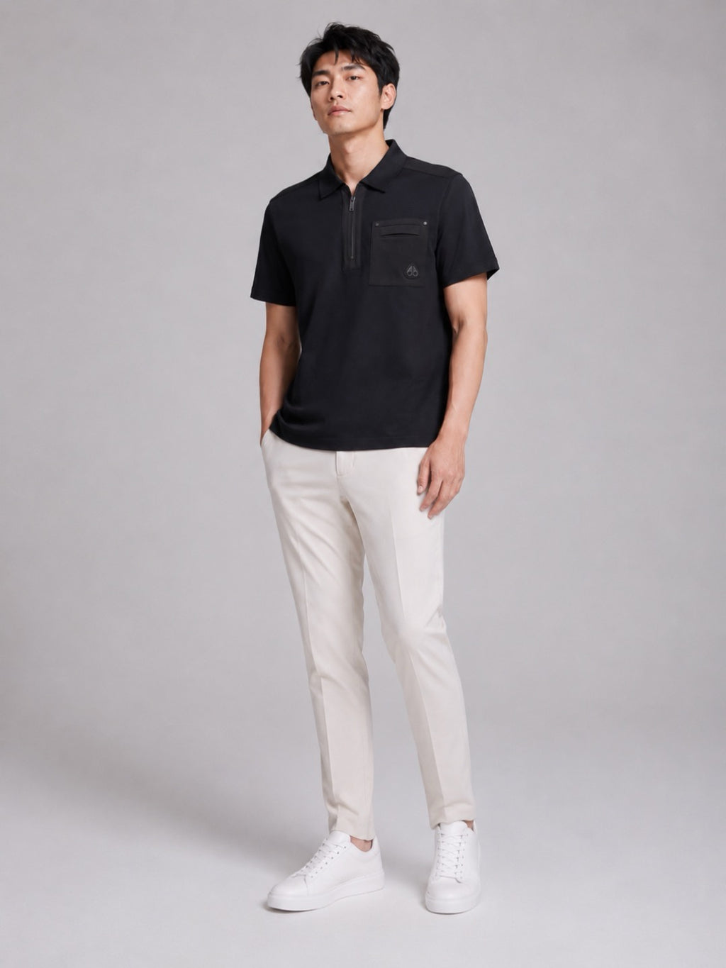 Moncler Zip-Up Logo Polo Shirt - view 14