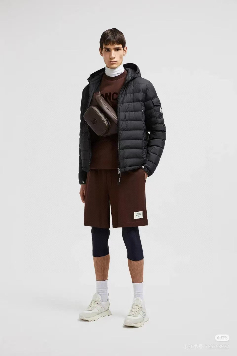 Moncler Hooded Zip-Up Logo Down Jacket - view 14