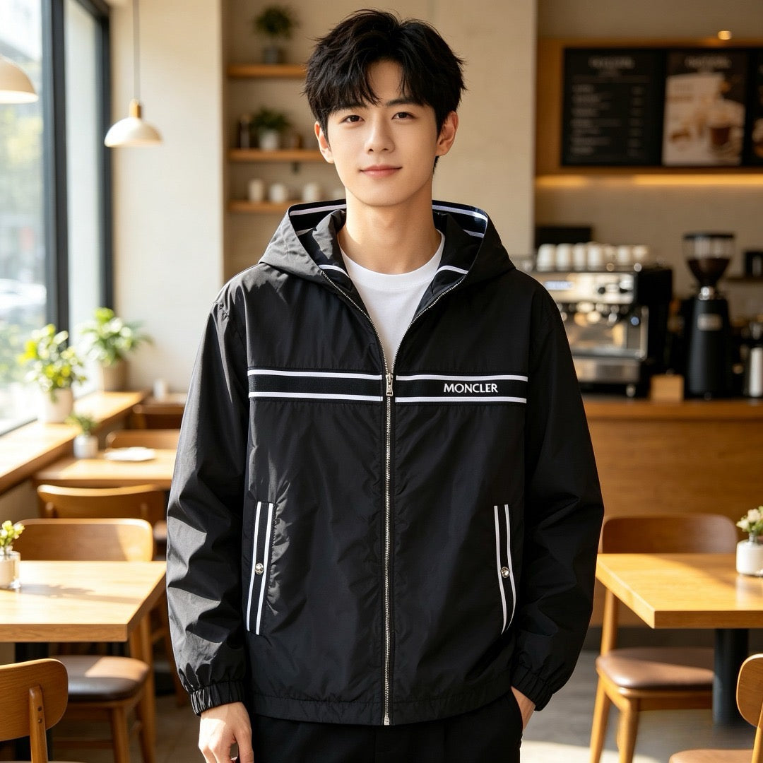 Moncler Hooded Zip-Up Embroidered Jacket - view 14