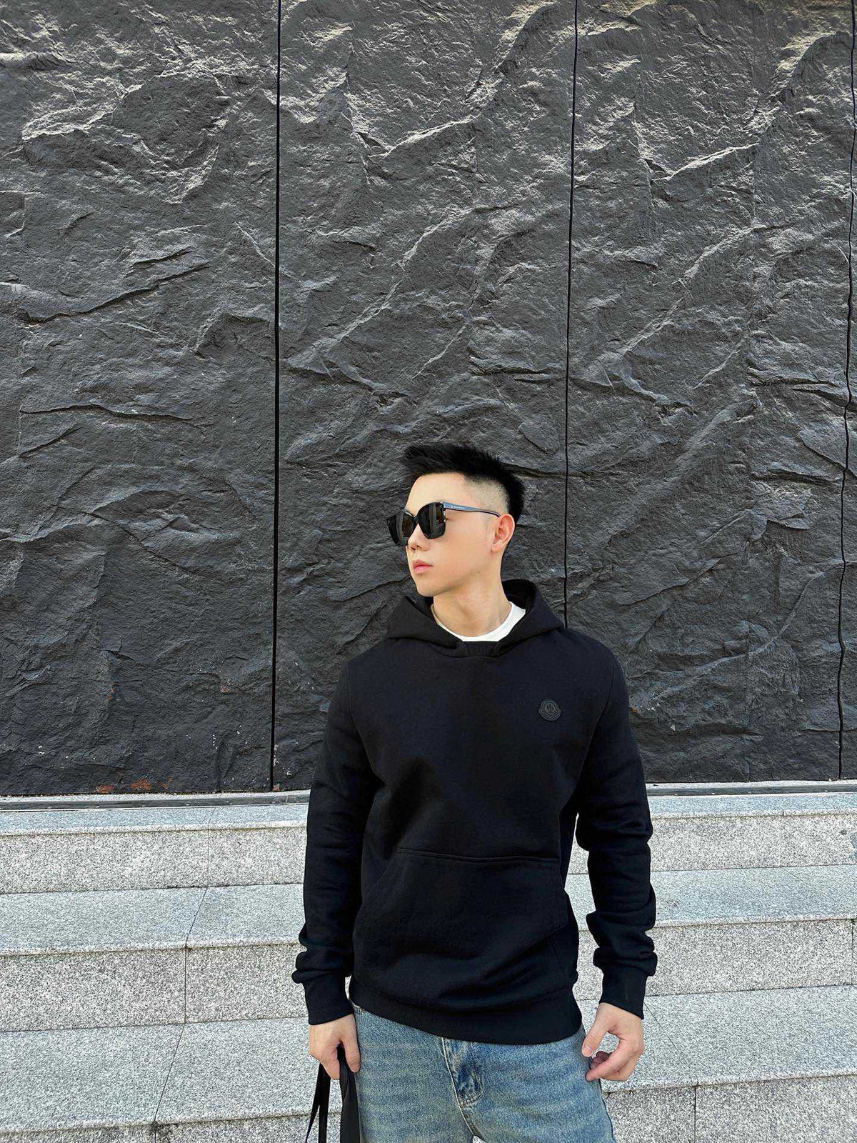 Moncler Hooded Hoodie - Black - view 14