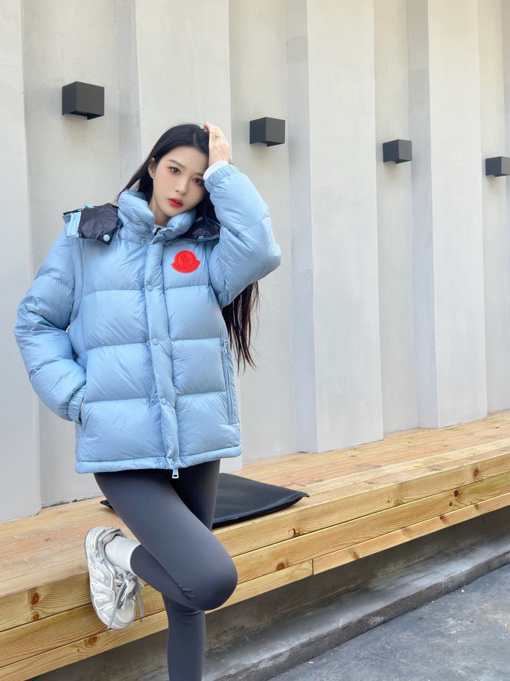 Moncler Hooded Embroidered Down Jacket - view 14
